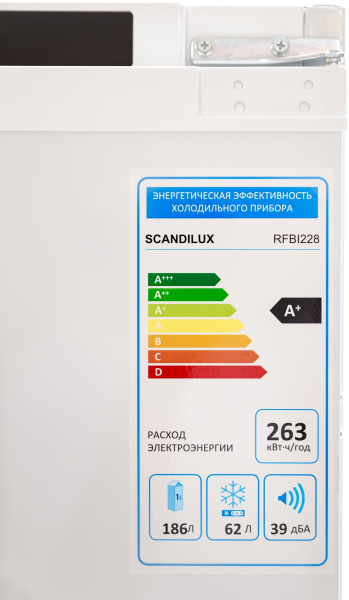 Встраиваемый двухкамерный холодильник Scandilux RFBI228