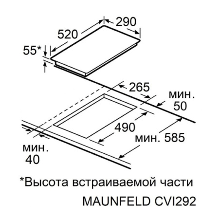 Встраиваемая индукционная варочная панель Maunfeld CVI594SBK Inverter