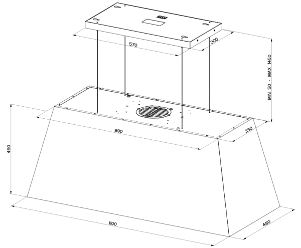 Островная вытяжка Faber CHLOE XL ISOLA CAST IRON F110 321.0506.538