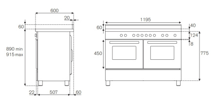 Плита газовая комбинированная Bertazzoni HER1206GMFEDNET
