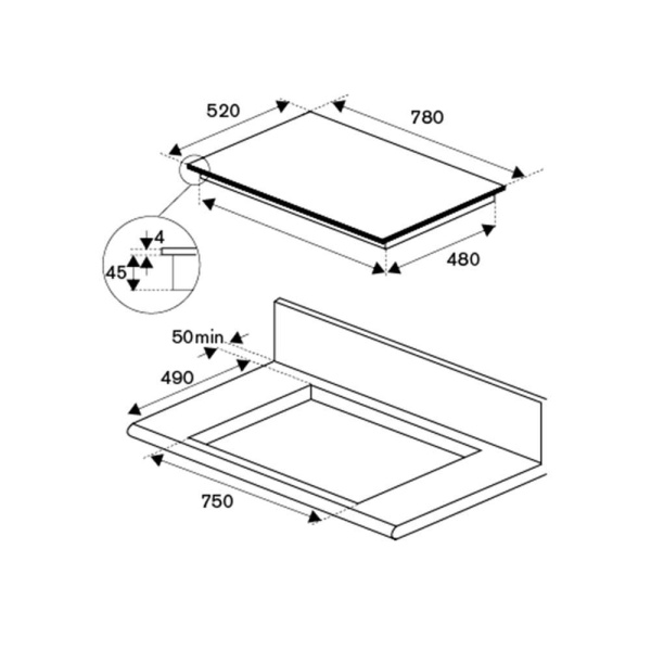 Индукционная варочная панель Bertazzoni P785IM2G5NE