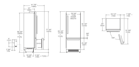 Холодильник Bertazzoni REF755BBLXTT