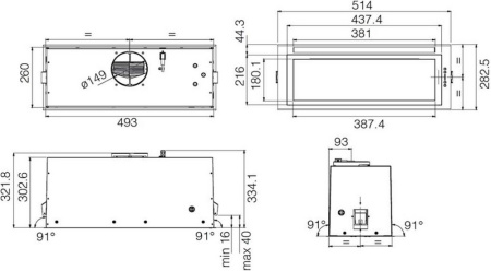 Вытяжка Elica LANE SENSOR BL MAT/A/72