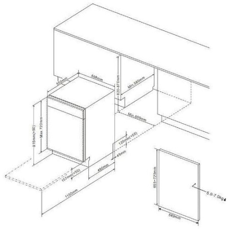 Встраиваемая посудомоечная машина Toshiba DW-16B1(B)-RU