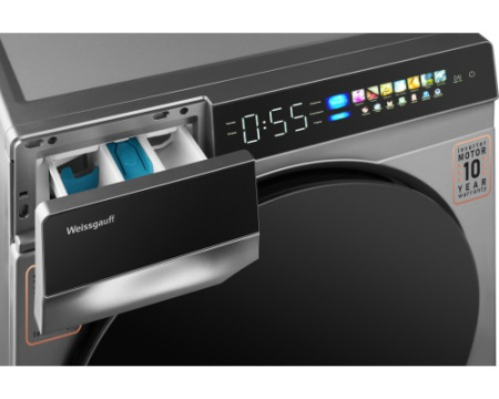 Стиральная машина Weissgauff WM 998 Full Touch DC Inverter Steam Silver