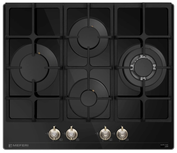 Газовая варочная панель MEFERI MGH604BK GLASS RETRO