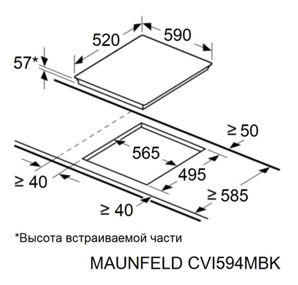 Индукционная варочная панель Maunfeld CVI594MBK2