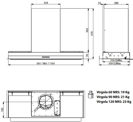 Вытяжка Falmec VIRGOLA (Touch) NRS 90
