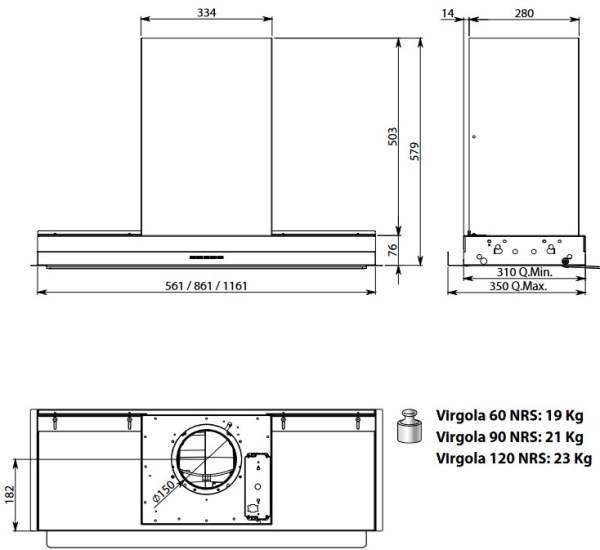 Вытяжка Falmec VIRGOLA (Touch) NRS 90