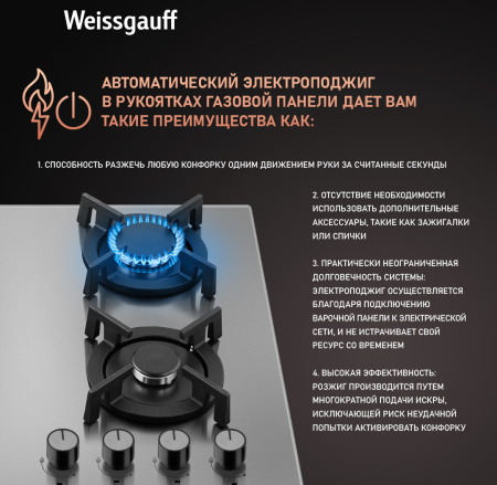 Газовая варочная панель Weissgauff HGG 641 XRV