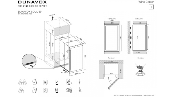 Винный шкаф встраиваемый Dunavox DX-89.246TC
