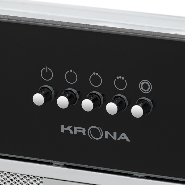 Встраиваемая вытяжка KRONA KATE 600 GLASS BLACK PB