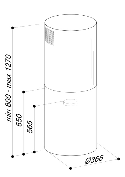 Островная вытяжка Sirius MO 407 B