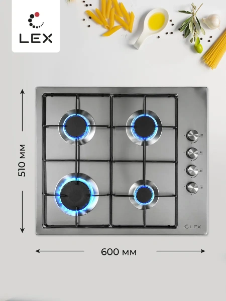 Газовая варочная панель LEX GVS 644-1 IX