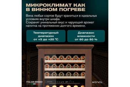Винный шкаф Meyvel MV77PRO-KBT2 (Итальянский орех)