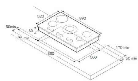 Газовая варочная панель Bertazzoni PM36500X