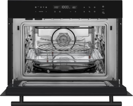 Духовой шкаф компактный с СВЧ Weissgauff OE 446 Black Edition
