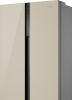 Холодильник Weissgauff WSBS 500 Inverter NoFrost Beige Glass