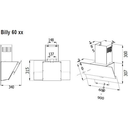 Вытяжка Evelux BILLY 60 WG