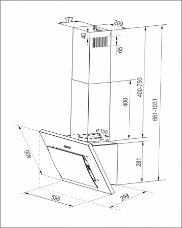 Вытяжка кухонная EXITEQ EX-1226 black