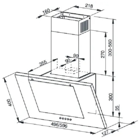 Вытяжка Weissgauff SIGMA 50 PB BL