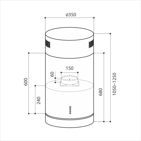 Вытяжка Lex Tubo Isola 350 inox
