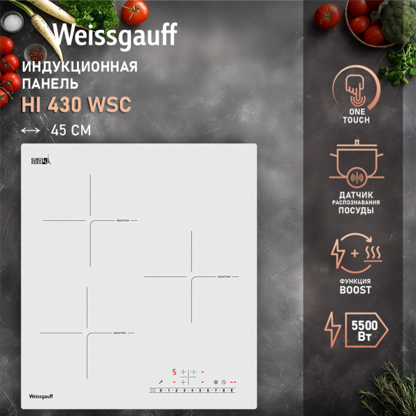 Стеклокерамическая панель Weissgauff HI 430 WSC