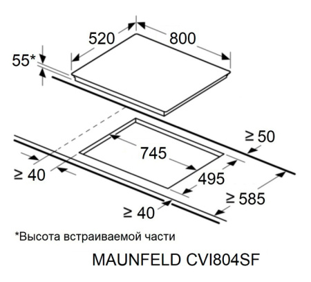 Индукционная варочная панель Maunfeld CVI804SFLGR