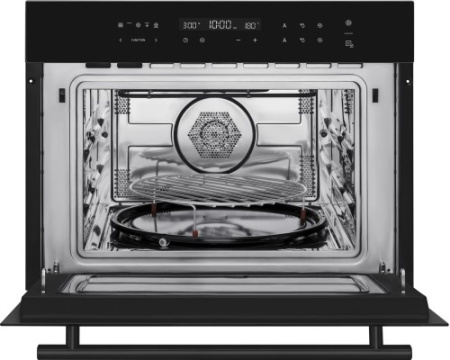 Духовой шкаф компактный с СВЧ Weissgauff OE 446 Black Edition