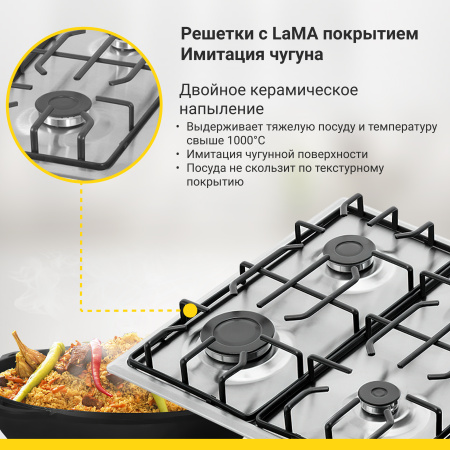 Газовая варочная панель Simfer H60Q40M412