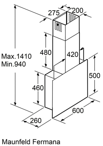 Кухонная вытяжка Maunfeld Fermana 60 чёрный