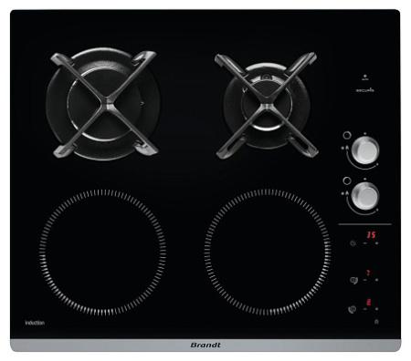 Комбинированная варочная панель (газ+индукция) BRANDT BPI6414BM