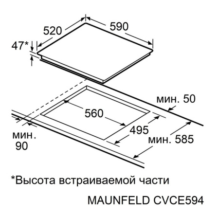 Электрическая варочная панель Maunfeld CVCE594STBK