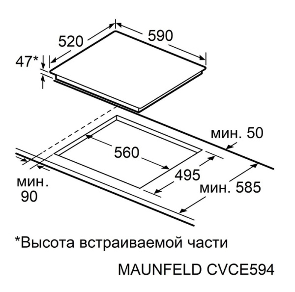 Электрическая варочная панель Maunfeld CVCE594STBK