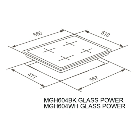 Газовая варочная панель MEFERI MGH604IX LIGHT