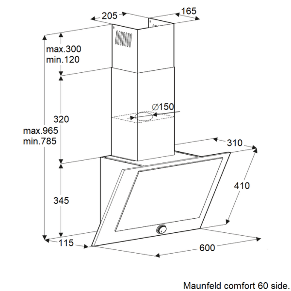 Кухонная вытяжка Maunfeld Comfort 60 Side черный