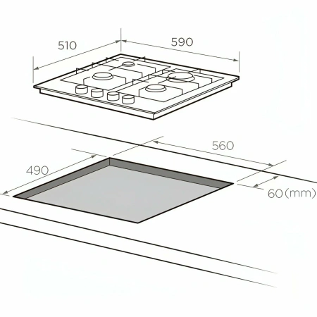 Газовая варочная панель Midea MG606W