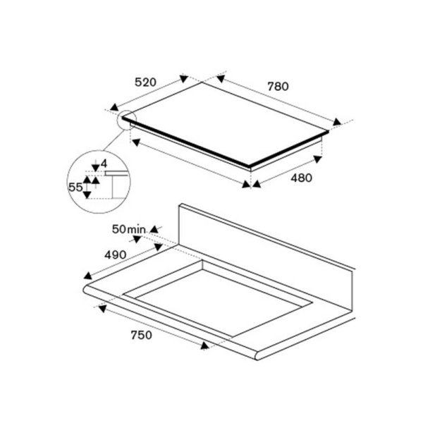 Индукционная варочная панель Bertazzoni P786IM3В2NE