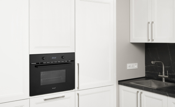 Духовой шкаф компактный с СВЧ Weissgauff OE 449 PDB Black Edition